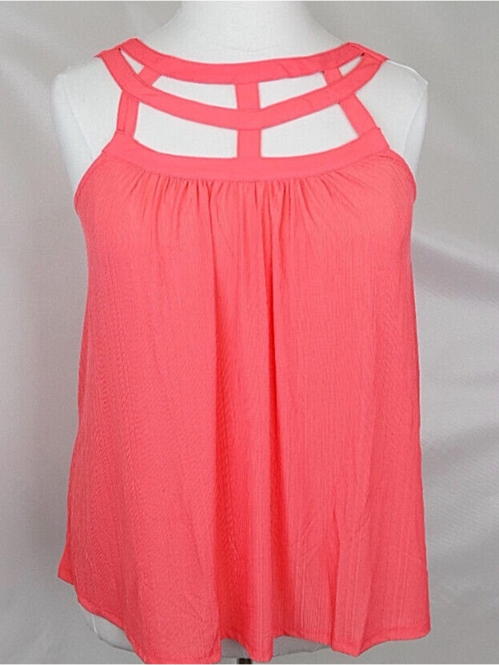 Torrid Coral Crape Lattice Top Size 3x (22-24)